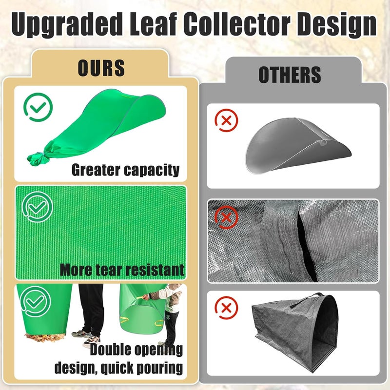 UQM Leaf Collector,Extra Large Portable Pop Up Leaf Bags, Foldable Leaf Pick Up Tools, Reusable Yard Garden Bags for Leaves Lawn Trash - Image 4